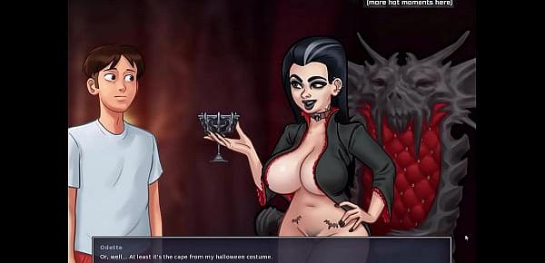  Summertime Saga[0.20.6|Halloween] | Horny for some big cock vampire teen with huge tits seduces a big dick in her wet tight petite pussy | My sexiest gameplay moments | Part 41